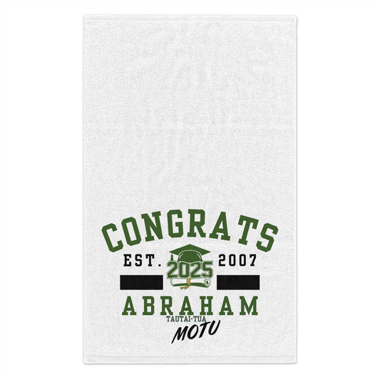 Personalized Graduation Rally Towel - Congrats Abraham 2025